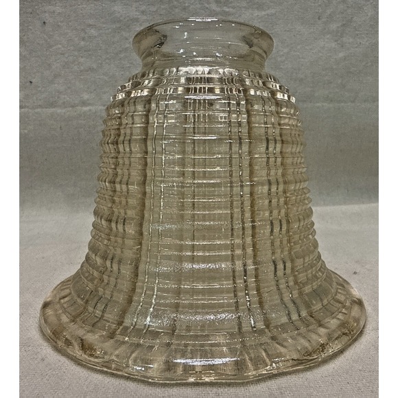 Lampe Berger Other - Vintage Clear  Glass Ribbed Gridded Shade 2 1/8" Fitter